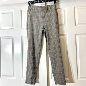 Anne Klein High Rise Plaid Stretch Pants, size M